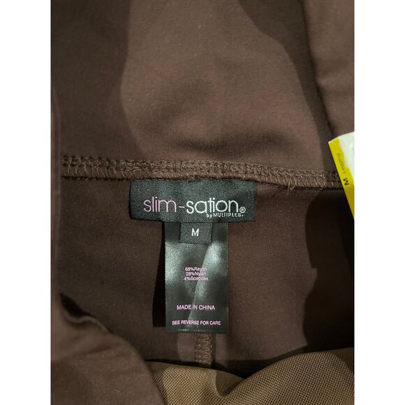 NWT Slim-sation Women's Brown Compression Ankle Leggings sz M - Picture 3 of 6